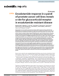 Cover page: Enzalutamide response in a panel of prostate cancer cell lines reveals a role for glucocorticoid receptor in enzalutamide resistant disease