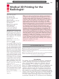 Cover page: Medical 3D Printing for the Radiologist