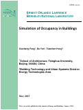 Cover page: Simulation of Occupancy in Buildings: