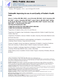 Cover page: Telehealth: Improving Access to and Quality of Pediatric Health Care