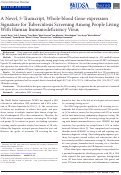 Cover page: A Novel, 5-Transcript, Whole-blood Gene-expression Signature for Tuberculosis Screening Among People Living With Human Immunodeficiency Virus