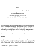 Cover page: Recent advances in well-based monitoring of CO2 sequestration