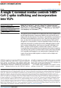 Cover page: A single C-terminal residue controls SARS-CoV-2 spike trafficking and incorporation into VLPs.