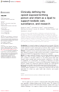 Cover page: Clinically defining the opioid-exposed birthing person and infant as a dyad to support bedside care, surveillance, and research.