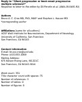 Cover page: Reply to “Silent Progression or Bout Onset Progressive Multiple Sclerosis?”