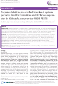 Cover page: Capsule deletion via a λ-Red knockout system perturbs biofilm formation and fimbriae expression in Klebsiella pneumoniae MGH 78578