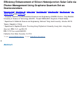 Cover page: Efficiency Enhancement of Silicon Heterojunction Solar Cells via Photon Management Using Graphene Quantum Dot as Downconverters