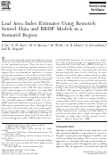 Cover page: Leaf Area Index Estimates Using Remotely Sensed Data and BRDF Models in a Semiarid Region