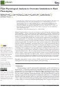 Cover page: Plant Physiological Analysis to Overcome Limitations to Plant Phenotyping.