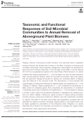 Cover page: Taxonomic and Functional Responses of Soil Microbial Communities to Annual Removal of Aboveground Plant Biomass