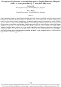 Cover page: Perception of a phoneme contrast in Singaporean English-Mandarin bilingual adults: A preregistered study of individual differences