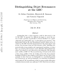 Cover page: Distinguishing dijet resonances at the LHC