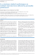 Cover page: Is a veterinary student's performance on multiple-mini interviews affected by personality preferences?