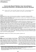 Cover page: Community-Based Palliative Care Consultations: Comparing Dementia to Nondementia Serious Illnesses