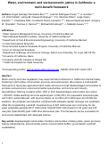 Cover page: Water, environment, and socioeconomic justice in California: A multi-benefit cropland repurposing framework