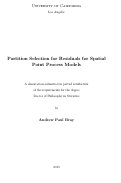 Cover page: Partition selection for residuals of spatial point process models