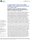 Cover page: A single H/ACA small nucleolar RNA mediates tumor suppression downstream of oncogenic RAS