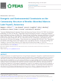 Cover page: Energetic and Environmental Constraints on the Community Structure of Benthic Microbial Mats in Lake Fryxell, Antarctica