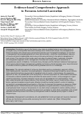 Cover page: Evidence-based Comprehensive Approach to Forearm Arterial Laceration