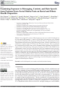 Cover page: Examining Exposure to Messaging, Content, and Hate Speech from Partisan News Social Media Posts on Racial and Ethnic Health Disparities