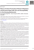 Cover page: Tobacco Product Promotions Remain Ubiquitous and Are Associated with Use and Susceptibility to Use Among Adolescents