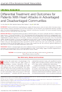 Cover page: Differential Treatment and Outcomes for Patients With Heart Attacks in Advantaged and Disadvantaged Communities.