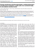 Cover page: Patient satisfaction with dermatologists, resident physicians, and physician assistants: a multi-year cross-sectional study in an academic medical center