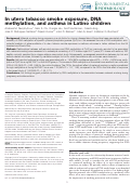 Cover page: In utero tobacco smoke exposure, DNA methylation, and asthma in Latino children