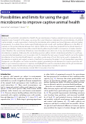 Cover page: Possibilities and limits for using the gut microbiome to improve captive animal health