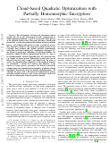 Cover page: Cloud-Based Quadratic Optimization With Partially Homomorphic Encryption