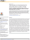 Cover page: Field evaluation of a blood based test for active tuberculosis in endemic settings.