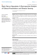 Cover page: Optic Nerve Hypoplasia: A Retrospective Analysis of Clinical Presentation and Disease Severity