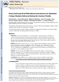 Cover page: Phone-delivered brief motivational interventions for mandated college students delivered during the summer months