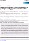 Cover page: Climate Change Influences via Species Distribution Shifts and Century-Scale Warming in an End-To-End California Current Ecosystem Model.