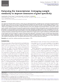 Cover page: Balancing the transcriptome: leveraging sample similarity to improve measures of gene specificity