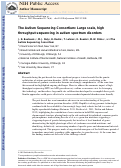 Cover page: The autism sequencing consortium: large-scale, high-throughput sequencing in autism spectrum disorders.