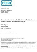 Cover page: Transaction Costs and Smallholder Farmers’ Participation in Banana Markets in the Great Lakes Region