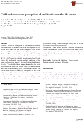 Cover page: Child and adolescent perceptions of oral health over the life course