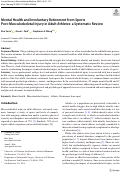 Cover page: Mental Health and Involuntary Retirement from Sports Post-Musculoskeletal Injury in Adult Athletes: a Systematic Review