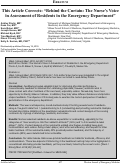 Cover page: This Article Corrects: “Behind the Curtain: The Nurse’s Voice in Assessment of Residents in the Emergency Department”