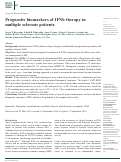 Cover page: Prognostic biomarkers of IFNb therapy in multiple sclerosis patients.