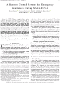 Cover page: A Remote Control System for Emergency Ventilators During SARS-CoV-2