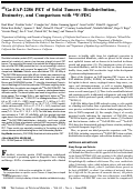 Cover page: 68Ga-FAP-2286 PET of Solid Tumors: Biodistribution, Dosimetry, and Comparison with 18F-FDG.