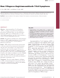 Cover page: How I Diagnose Angioimmunoblastic T-Cell Lymphoma