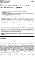 Cover page: Taking a Stand: The Effects of Standing Desks on Task Performance and Engagement