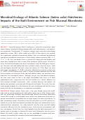 Cover page: Microbial Ecology of Atlantic Salmon (Salmo salar) Hatcheries: Impacts of the Built Environment on Fish Mucosal Microbiota.