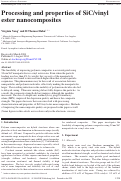 Cover page: Processing and properties of SiC/vinyl ester nanocomposites