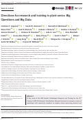 Cover page: Directions for research and training in plant omics: Big Questions and Big Data.