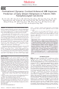 Cover page: Pretreatment Dynamic Contrast-Enhanced MRI Improves Prediction of Early Distant Metastases in Patients With Nasopharyngeal Carcinoma