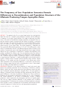 Cover page: The Frequency of Sex: Population Genomics Reveals Differences in Recombination and Population Structure of the Aflatoxin-Producing Fungus Aspergillus flavus